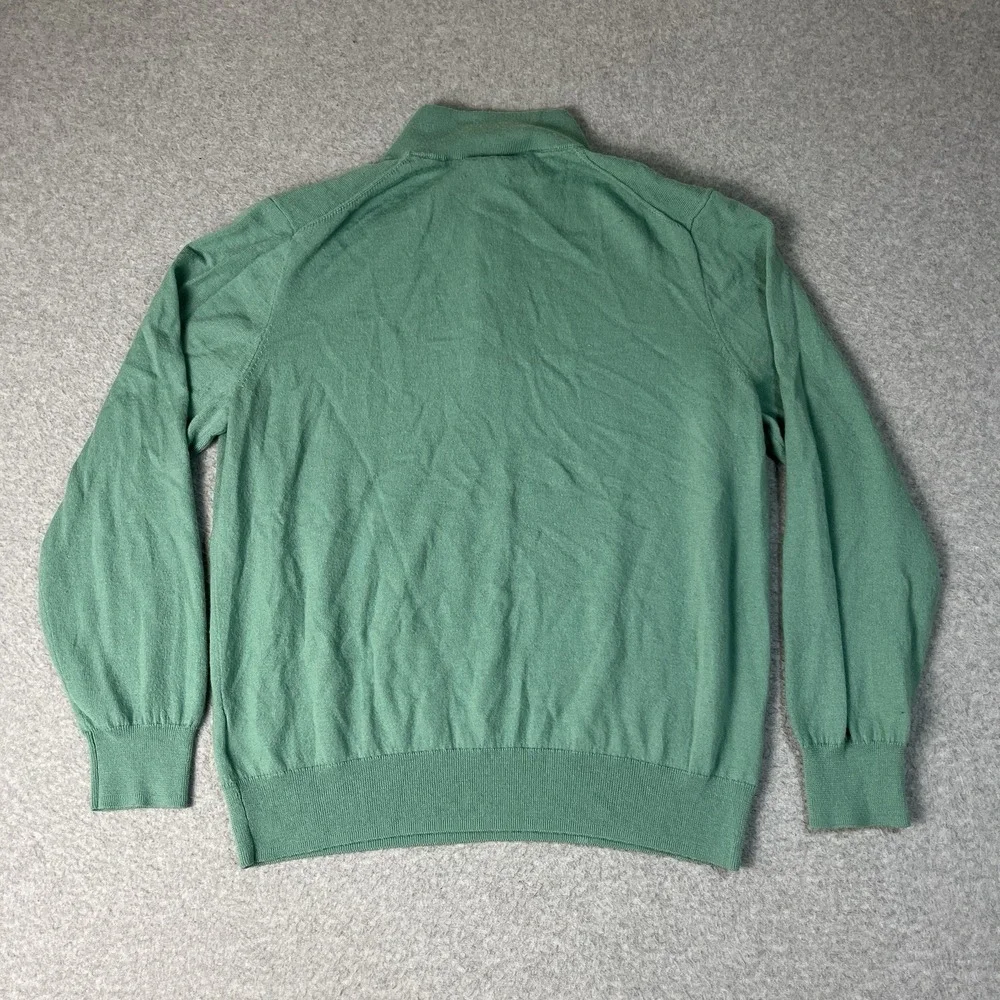 Polo Ralph Lauren Sweater Mens Medium Green Pullover Mockneck Wool Knit Logo